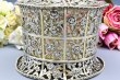 画像4: アンティークシルバー、アンティーク銀器、純銀製(925) 1920年 ハンドカットピアスワーク透かし細工、お花と葡萄の装飾　ポプリバスケット