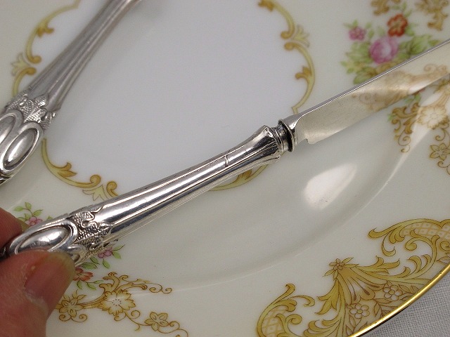 画像: 純銀製1854年 ヴィクトリアン クリスニング ナイフ&フォークセット