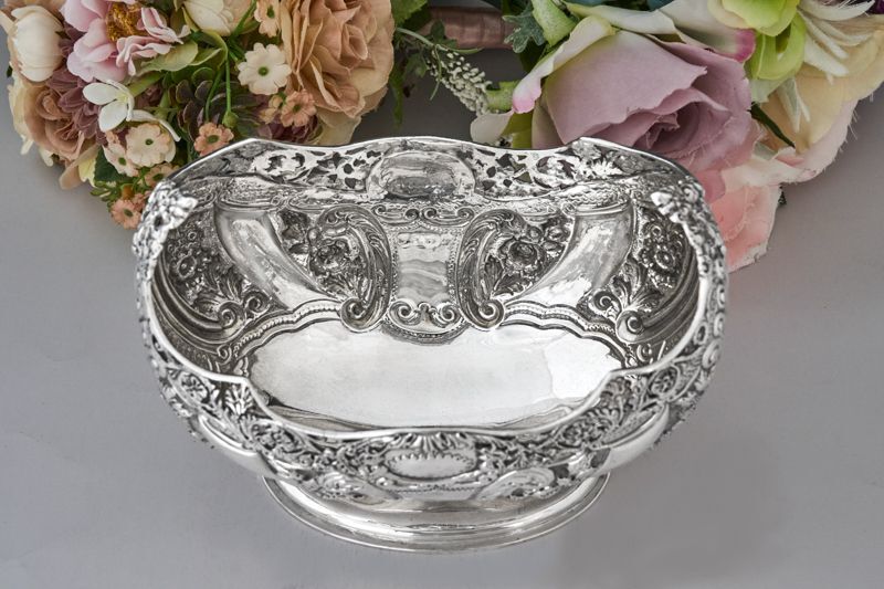 アンティークシルバー、アンティーク銀器、純銀製(925) 1900年 美しい 
